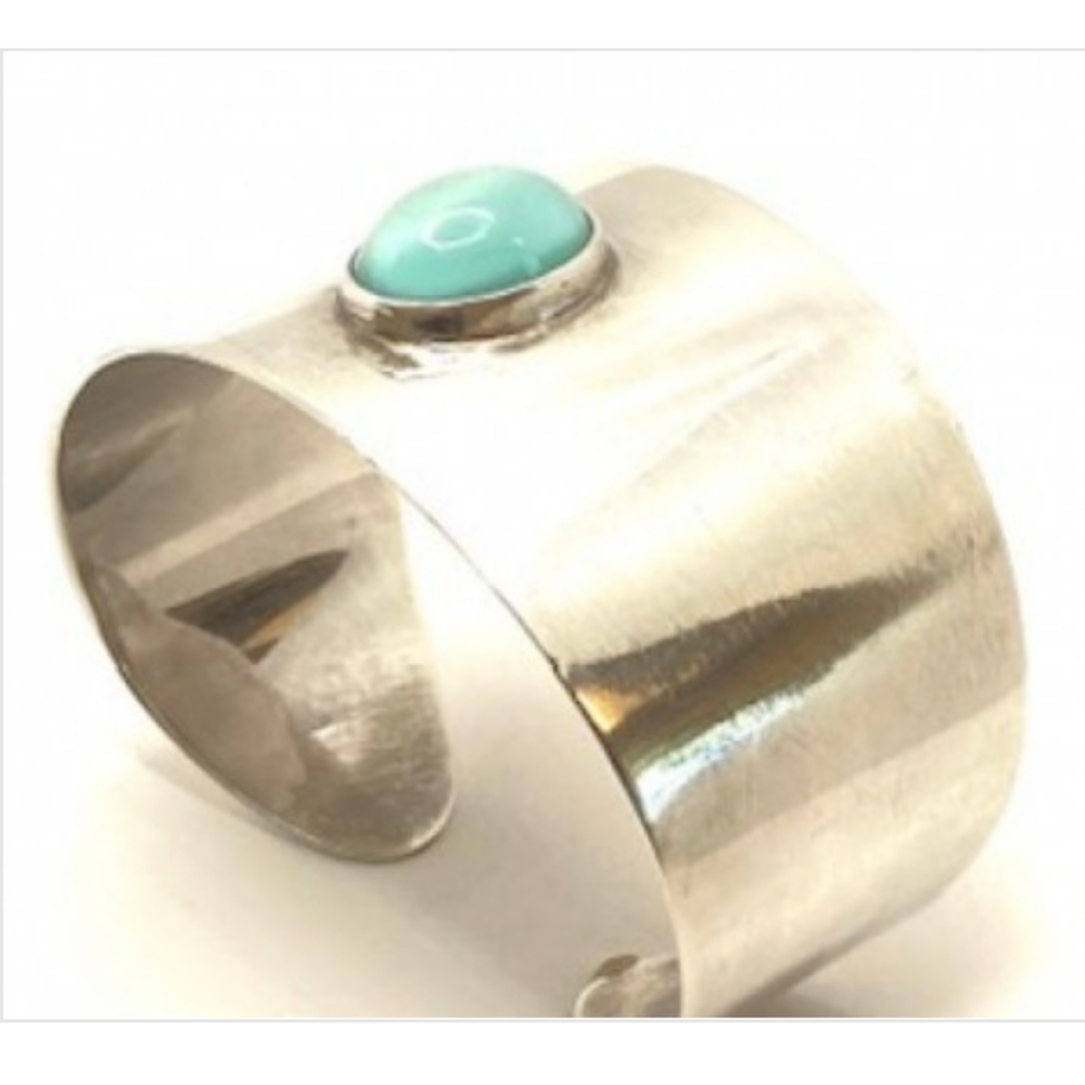 Sterling Silver Cat's Eye Quartz Wide Cuff Bracele